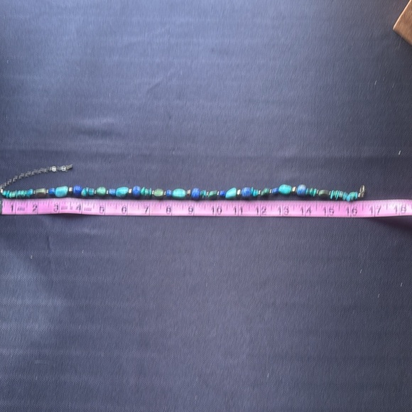 Turquoise and Blue Beaded Necklace - Picture 2 of 4